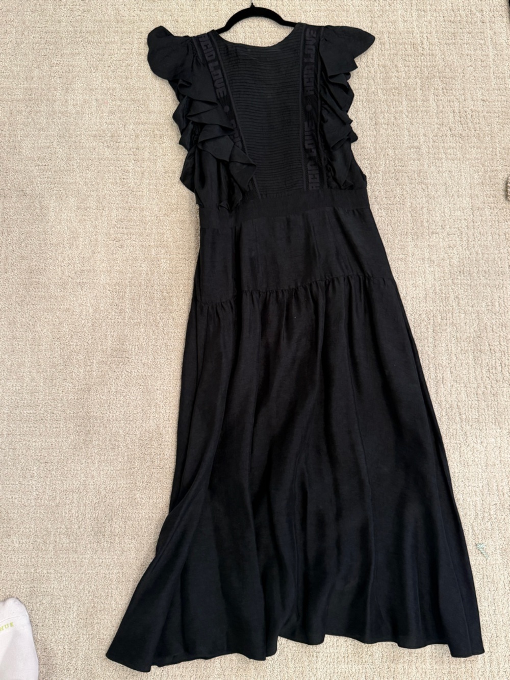 Sandro Black Dress with Subtle Textured Panels